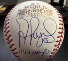 ALBERT PUJOLS SIGNED ST. LOUIS CARDINALS 2011 WORLD SERIES BASEBALL BAS BECKETT