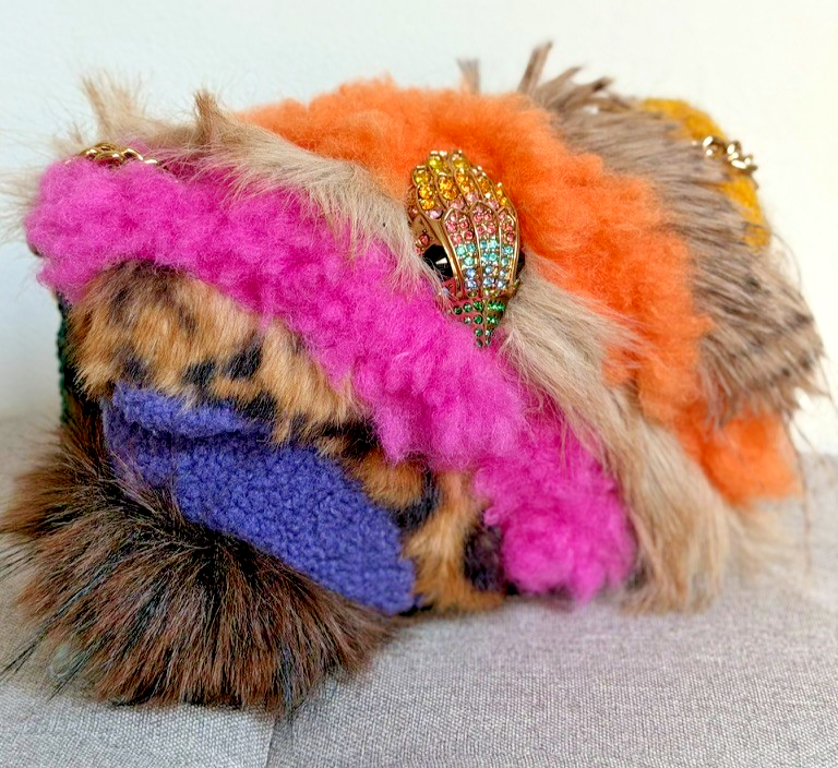 Kirk Geiger Faux Fur Mini Kensington Bag Multicolour 3D NWT RRP £189 Free 🚚
