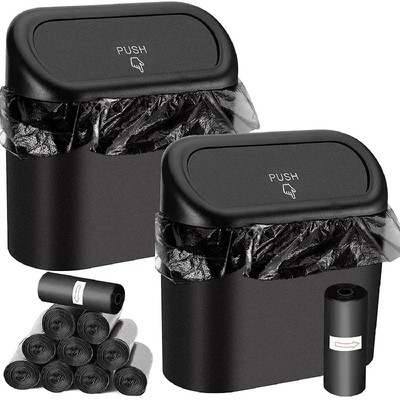 Car Trash Can (with Lid) Contains 60 (300) Garbage Bags, Small Car Trash Can, Le