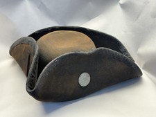 Revolutionary War Patriot Tricorn Hat Cap Kepi - Black Cocked Hat Colonial