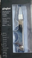 GINGHER SPRING ACTION KNIFE EDGE THREAD NIPPERS SCISSORS 4 1/2" FREE SHIPPING