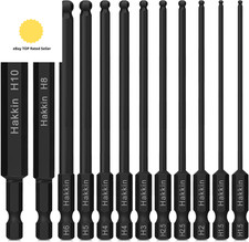Ball End Allen Key Bit Set  12Pcs 100Mm Metric Ball End Hex Bits 1/4” Sha