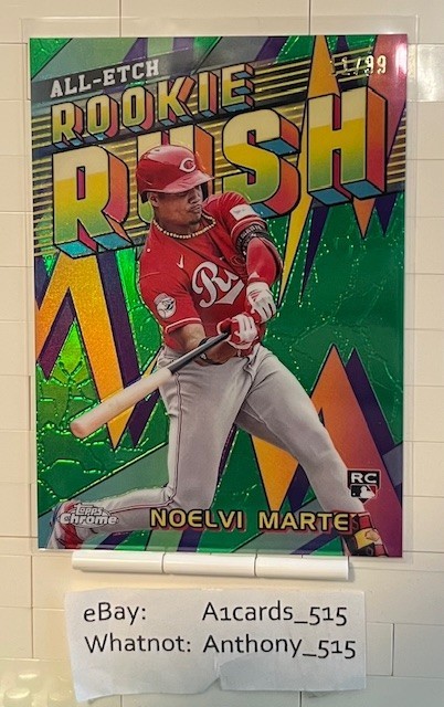 Noelvi Marte - 2024 Topps Chrome All-Etch Rookie Rush - Green Refractor 11/99