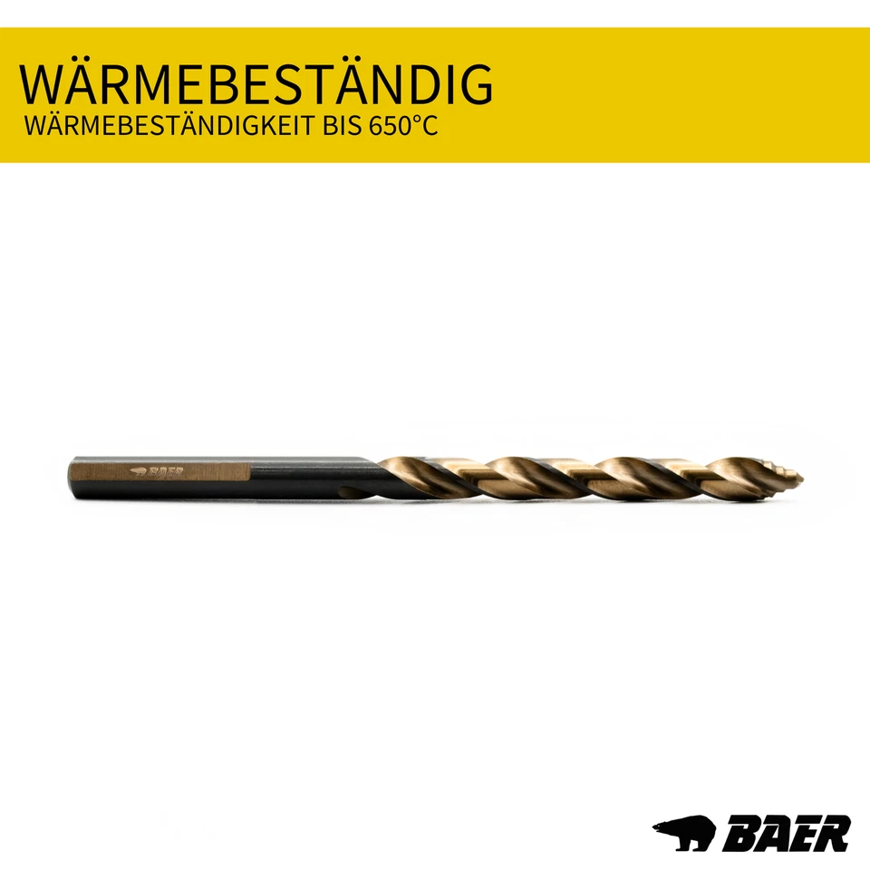 BAER Spiralbohrer Set HSSE-Co5 1-10 mm | 19-tlg. Turbo Centrix | Metallbohrer - Bild 3 von 4