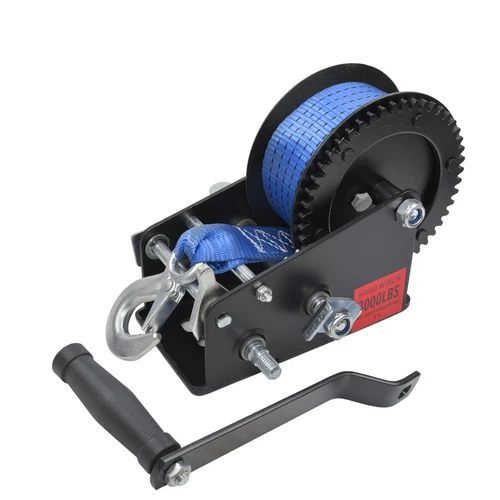 3000lbs 1360KG Bootswinde Gurtwinde 10m Gurt Handwinde Trailer Seilwinde Winde - Bild 13 von 13