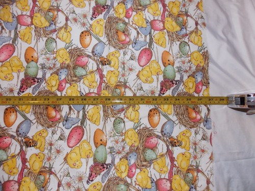 1995 Chickadee Chicks Easter Egg Cotton Fabric 1 yard De Leon Alexander Henry - Picture 11 of 20
