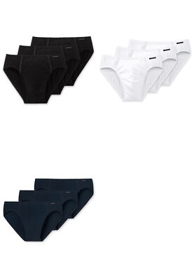 Schiesser Herren Slip 3er Pack Unterhose Unterwäsche weiß schwarz blau Minislip