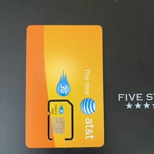 New AT&T Full Size SIM Card CLEAN SKU#  73043 - CLEAN - Fits all brands