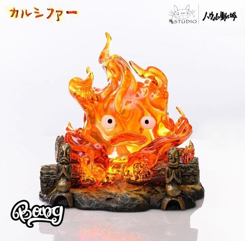In Stock SY Studio Calcifer Miyazaki Hayao Night Lamp Flame Model Toy Statue - Picture 3 of 3