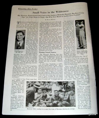 SMU FOOTBALL 1934 FEATURE COACH RAY MORRISON SOUTHERN METHODIST STORY OF PASSING