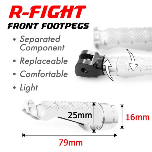 R-FIGHT Silver CNC Rider Foot Pegs For Ducati Multistrada 950 / S 17 18 19 20 - Bild 4 von 6