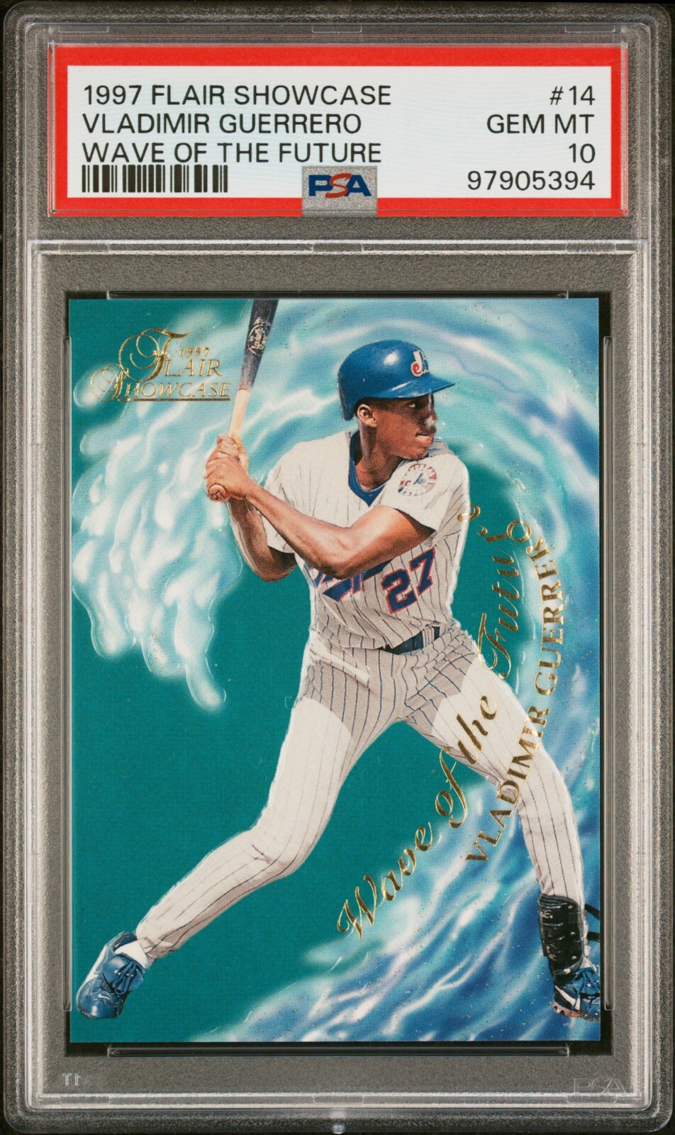 1997 Fleer Flair Showcase Vladimir Guerrero WAVE OF THE FUTURE RC, PSA 10!