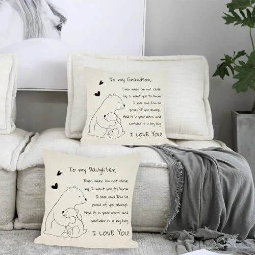 Gifts Decorative Linen Cushion Cover from Grandma Grandpa Nana, Funny Grandson - Image 4 of 4