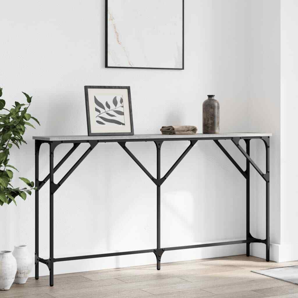 vidaXL Console Table Grey Sonoma 140x23x75 cm Engineered Wood