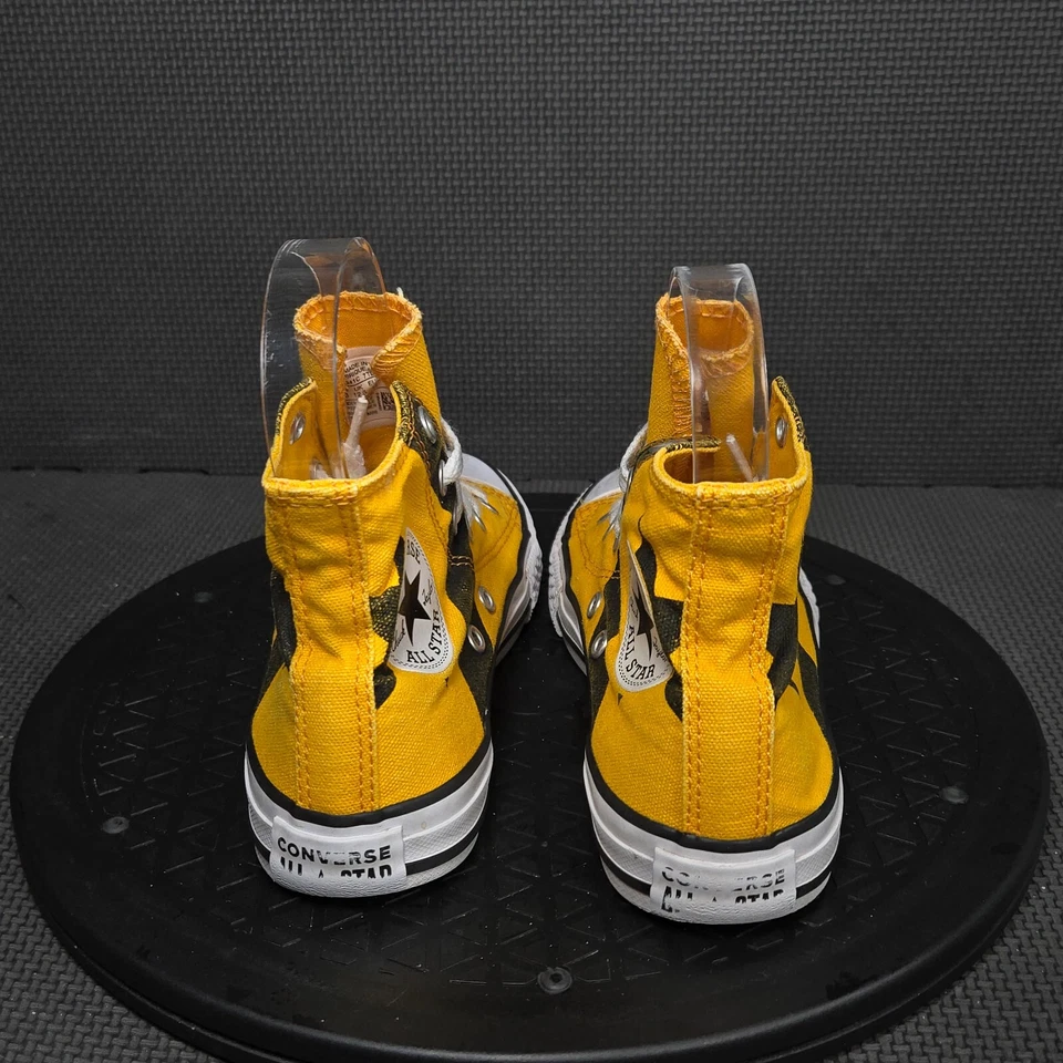 Converse Chuck Taylor Hi Top Shoes Toddler Sz 13 Yellow Black Canvas Sneakers - Image 4 of 4