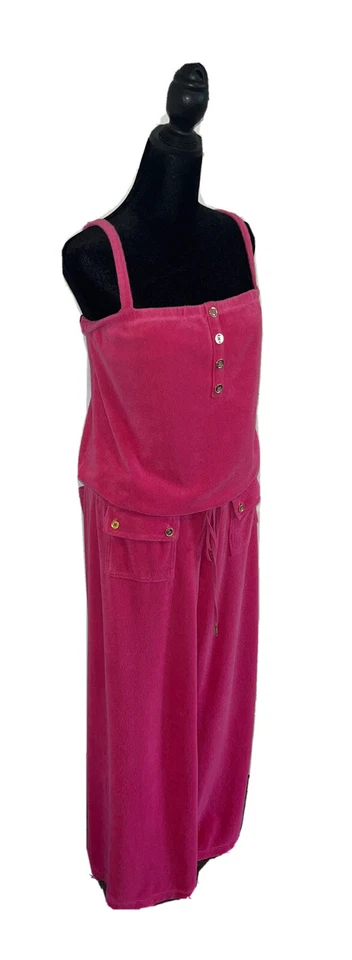 Sexy Mameluco/Traje de Juego/Cubierta de Playa Juicy Couture XL Vintage Y2K Terry Lujo Rosa Foto 2 de 4