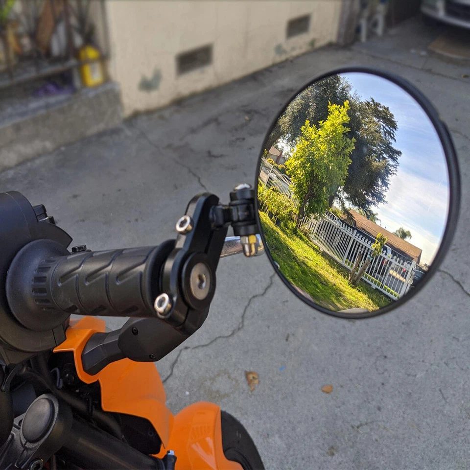 For Suzuki DRZ-400 DRZ400 CNC Motorcycle Foldable 7/8" Bar End Mirrors Rearview - Image 2 of 4