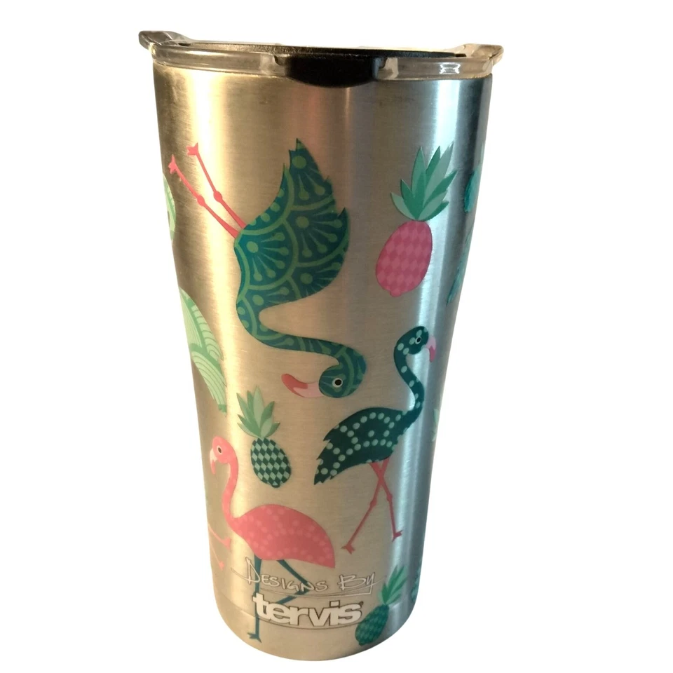 Tampa de copo isolada de aço inoxidável Tervis 20 oz flamingo quente frio nova - Imagem 3 de 4