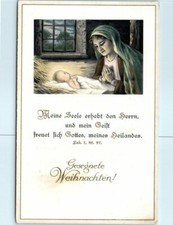 Postcard - Gesegnete Weihnachten!/Blessed Christmas! - Mary and Baby Jesus Art