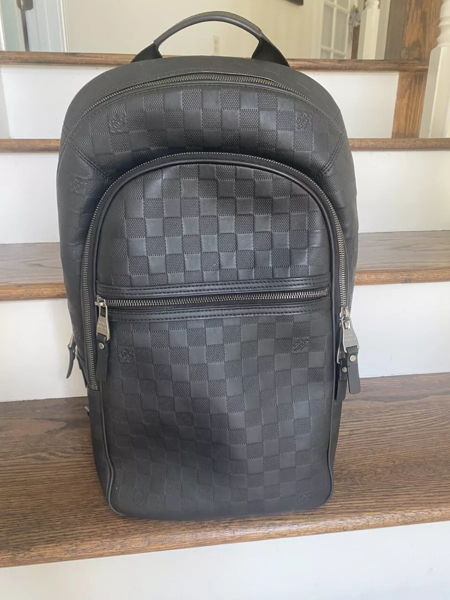 leather louis vuitton black backpack