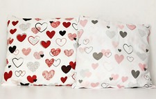 2pack baby pillows filled cushions 4 pram cot bed hearts pink red 1 year+