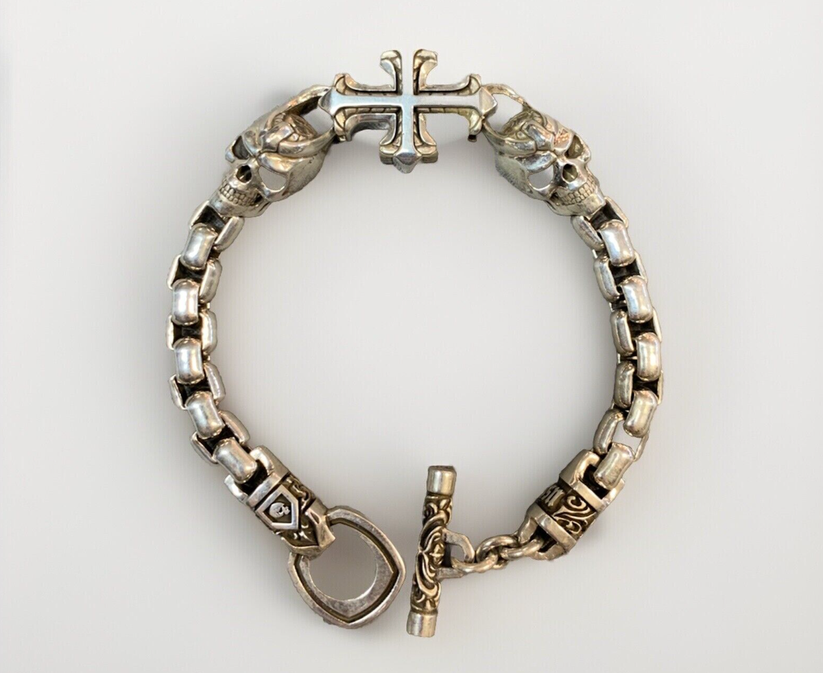 NightRider Sterling Silver Sentry Cross Skull Toggle NightRider Sterling Silver Sentry Cross Skull Toggle