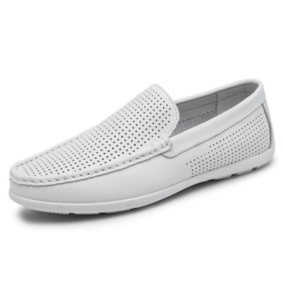 Summer Men's Casual Shoes Genuine Leather Shoes Breathable Loafers Slip on  Shoes | eBay