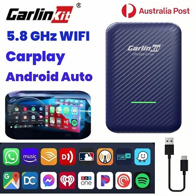 Carlinkit 4.0 Wireless Carplay Box Android Auto GPS Adapter Multimedia Video AU