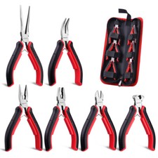 ARROW 6PC Mini Pliers Set Needle Diagonal Long Bent End Cutting & Lineman Pliers