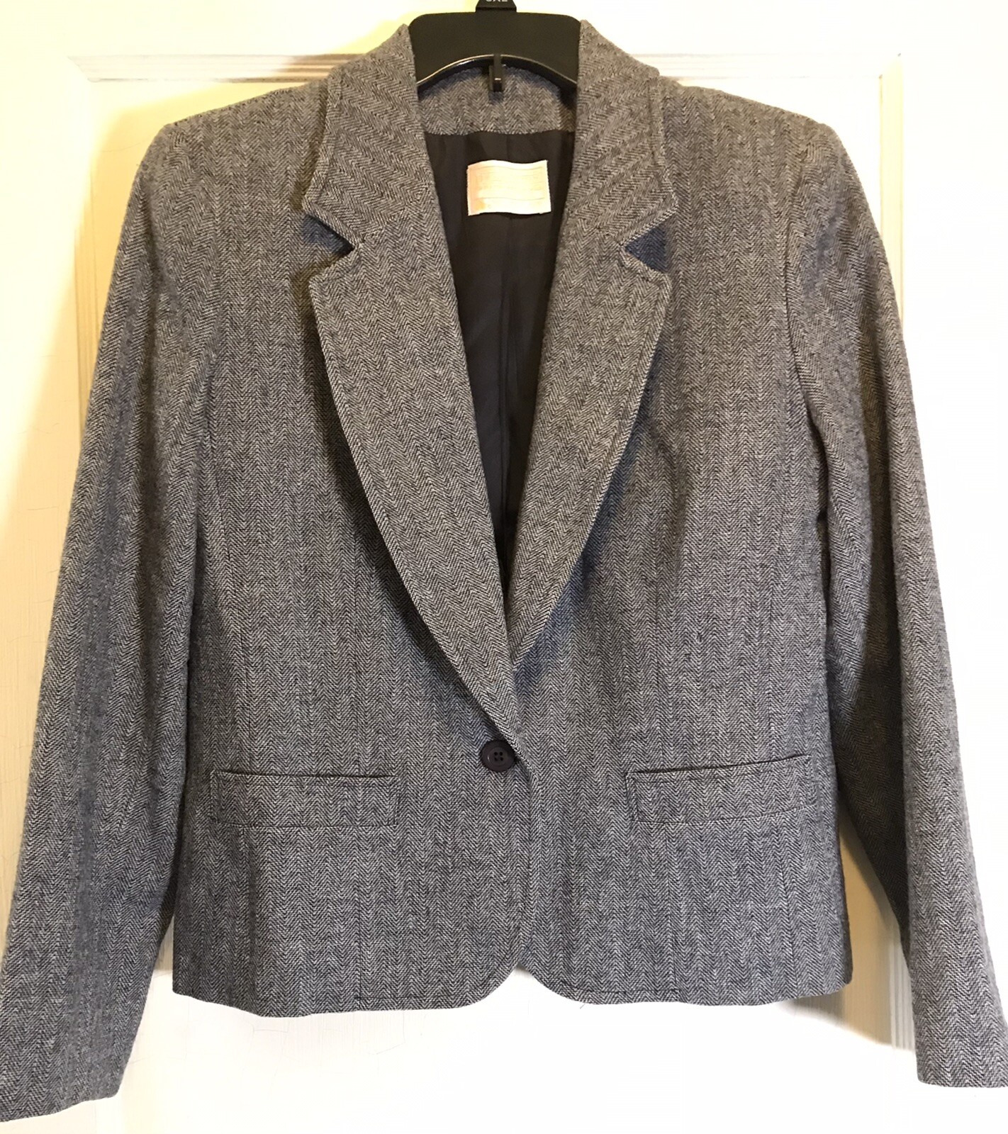 Pendleton Size 12 Gray Marled One-Button Pockets … - image 1