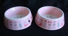 chewy pink cat bowls pet food bowls melamine non skid bottom dish washer safe