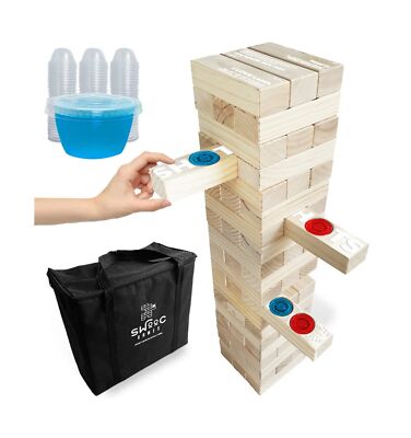 SWOOC Games - Giant Tower Party Game with Hidden Shots Holes & 60 Commands - ...