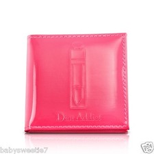 Dior Addict Makeup Double MIRROR 8m x 9cm Pocket Size Fuchsia Pink Velvet Pouch