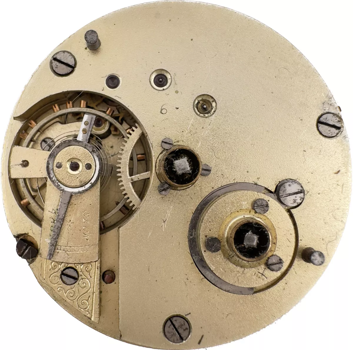 Antique 43mm John Myers London Key Wind Pocket Watch Movement for