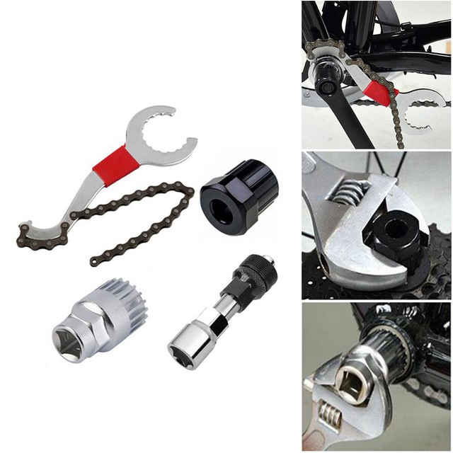 4pcs/Set Mountain Bike MTB Bicycle Crank Chain Extractor Removal Repair Tool Kit | eBay