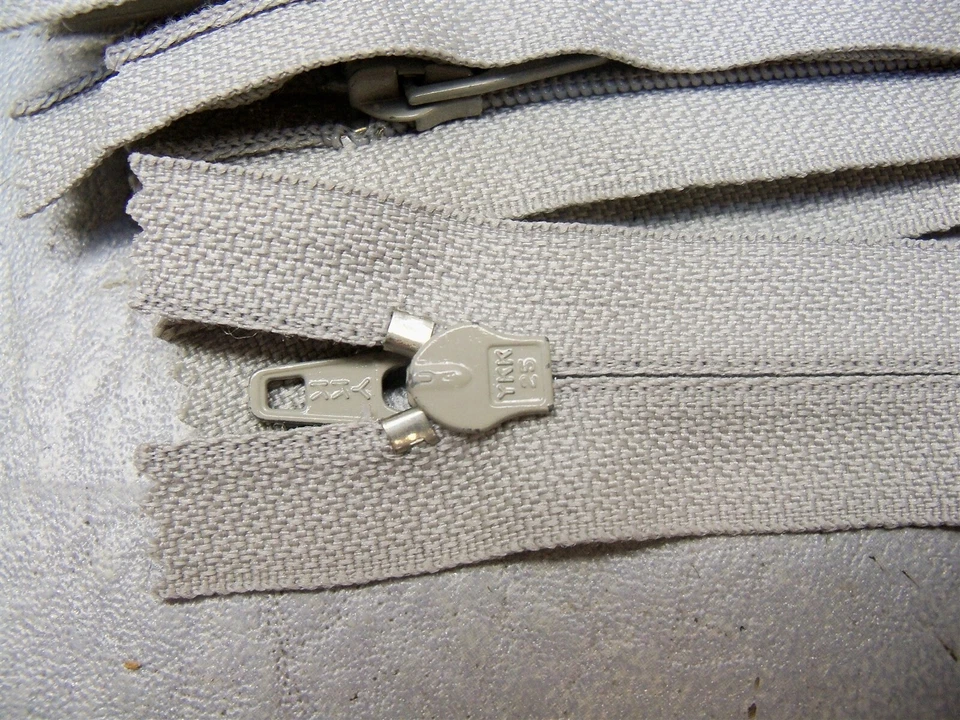 7" Zipper Gray Closed End Nylon coil YKK CFC-256 gray Lot of 99 - Image 2 of 4