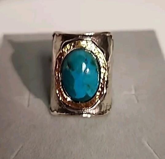 sterling silver ring  925 Gemstone Ring Labradori… - image 1