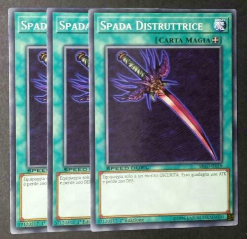 YU-GI-OH! 3X SBAD-IT019 Common Destroyer Sword 1st and ITA Yugioh  - Picture 1 of 1