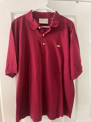 Masters Augusta National Golf Shop 60 s Two-Ply Cotton Polo Red Plain Tagged XL