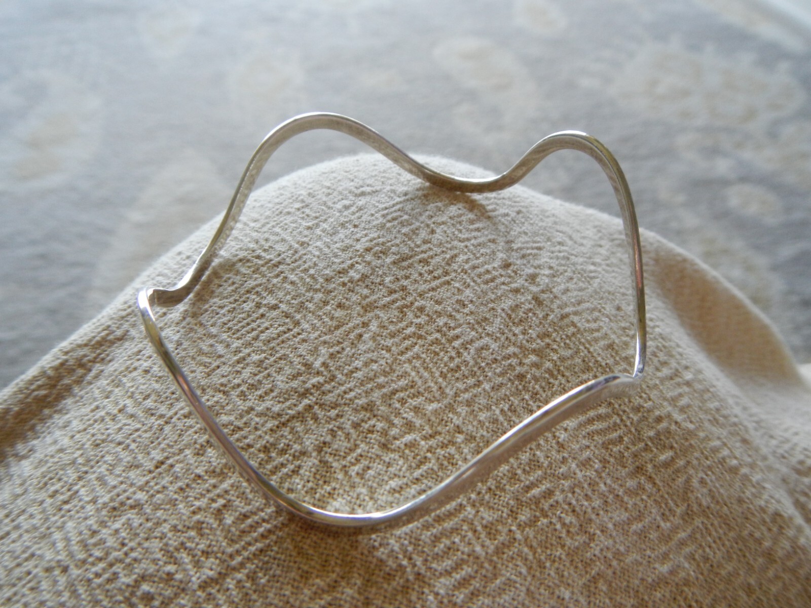 Large Sterling Silver Wave Bangle - image 1