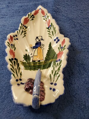Vintage Blue Ridge Southern Potteries French Peasant Leaf Plate Lemon Celery