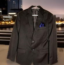 Calvin Klein Boys' Suit Jacket Blazer Size 10 With Hanky Wedding Gentlemen Ring