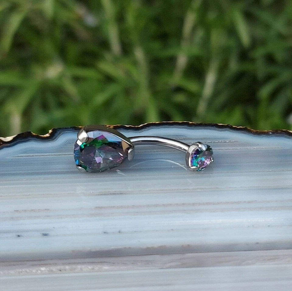 ЖЕНСКОЕ КОЛЬЦО ДЛЯ ЖИВОТА С АЛЕКСАНДРИТОМ ЛАБОРАТОРНОЙ ОГРАНКИ 2,50 КАРАТА БЕЛОЕ ЗОЛОТО 14 КАРАТ - Изображение 4 из 4