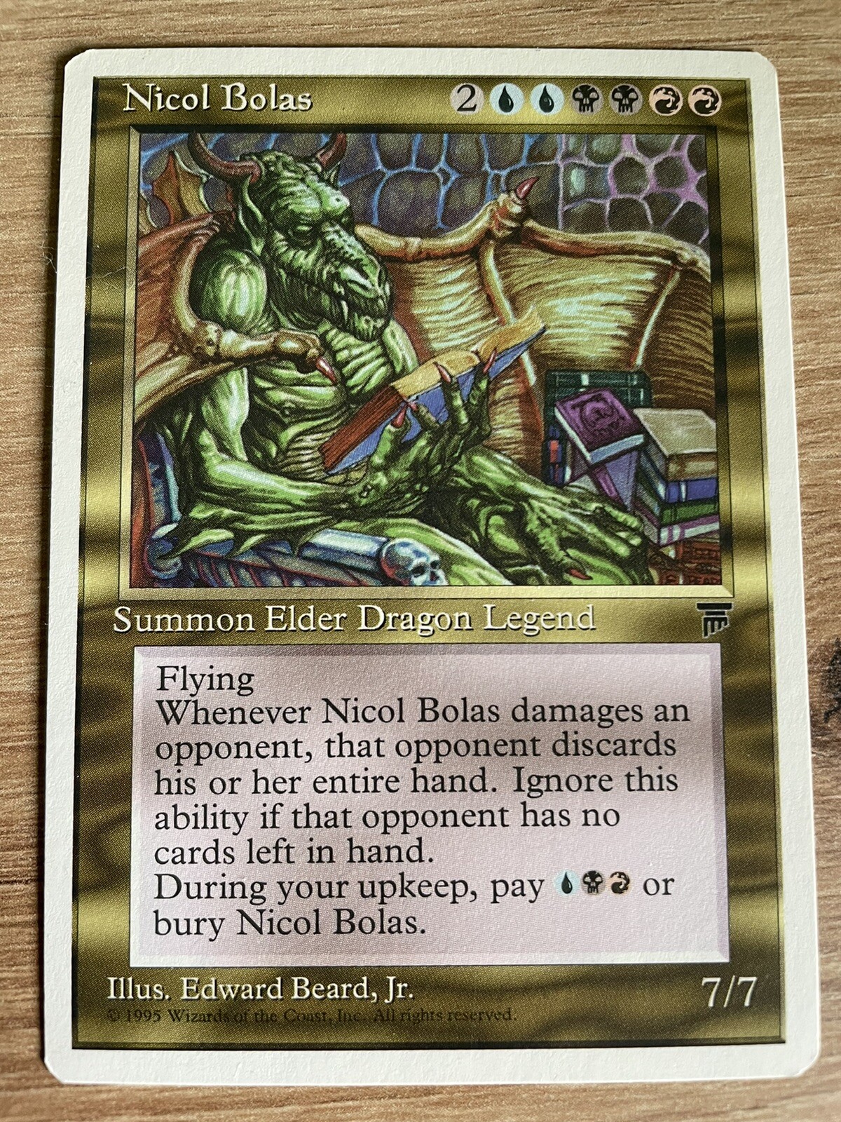 Nicol Bolas (Chronicles, 1995) EX, Magic Card MtG, Vintage Elder Dragon Legend