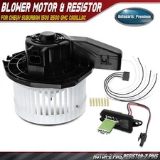HVAC Heater Blower Motor &Resistor Kit for Chevy Suburban 1500 2500 GMC Cadillac