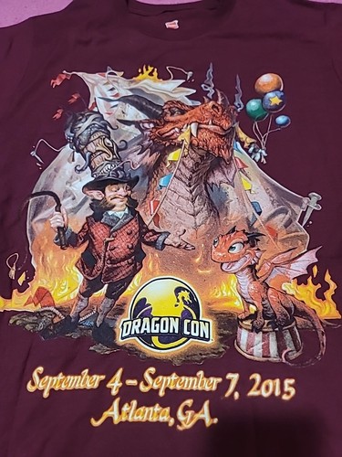 New no tags Dragon Con 2014 Atlanta GA dbl sided t shirt L - Picture 2 of 4