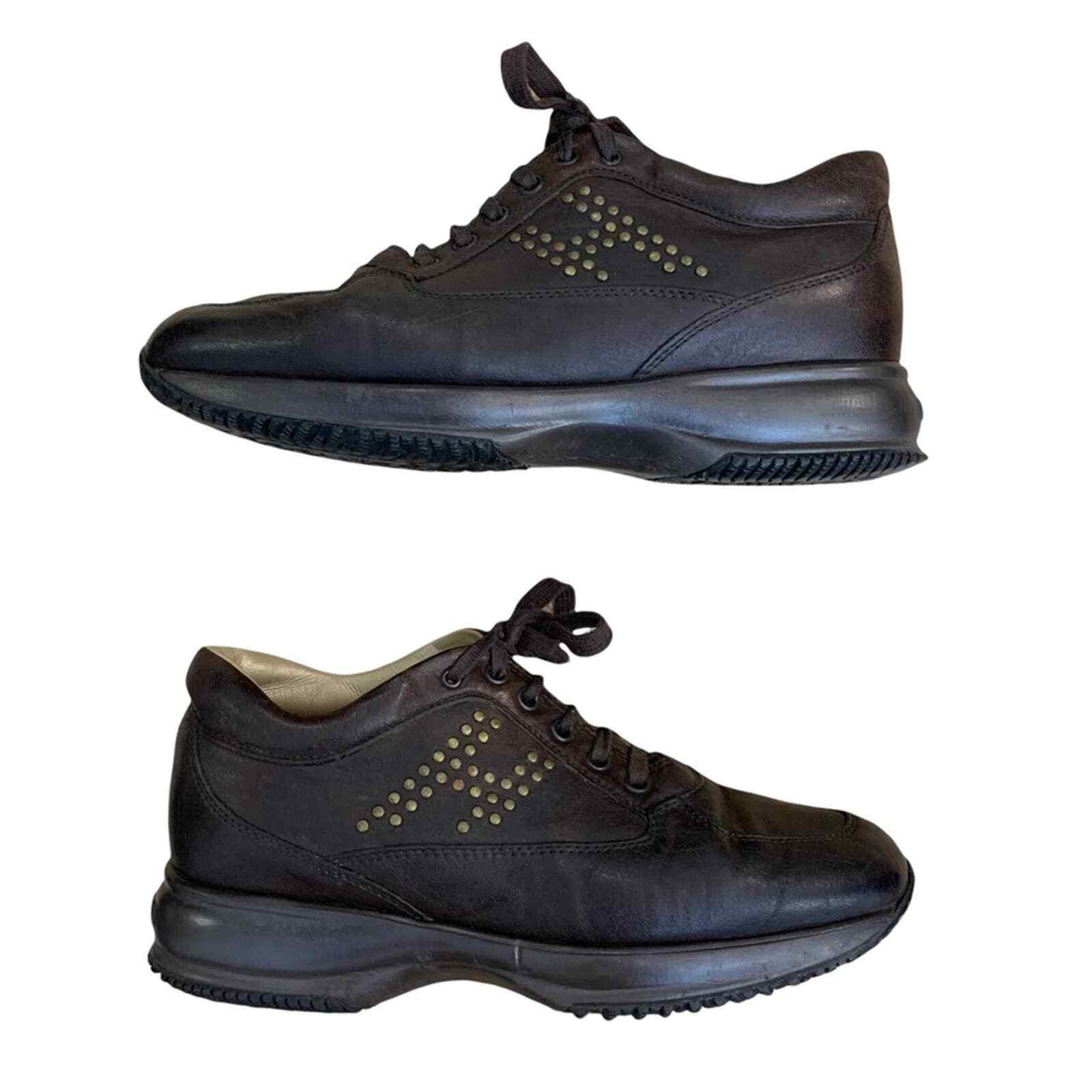 HOGAN Interactive Dark Brown Leather Platform Sne… - image 5