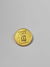 Time Q Lapel Pin Gold Color Metal 