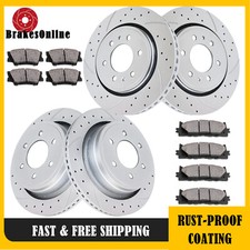 Front and Rear Brake Rotors Pads Kit for Ford F-150 2012-2020 Drilled Slotted