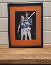 Darryl Strawberry & Lenny Dykstra Signed Autographed Mets 8x10 Photo Framed 